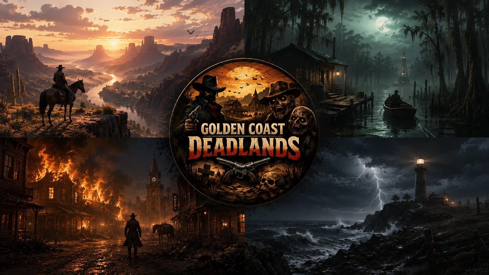 Deadlands environment collage